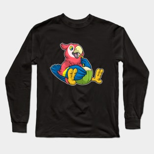 Parrot with Coconut & Drinking straw Long Sleeve T-Shirt